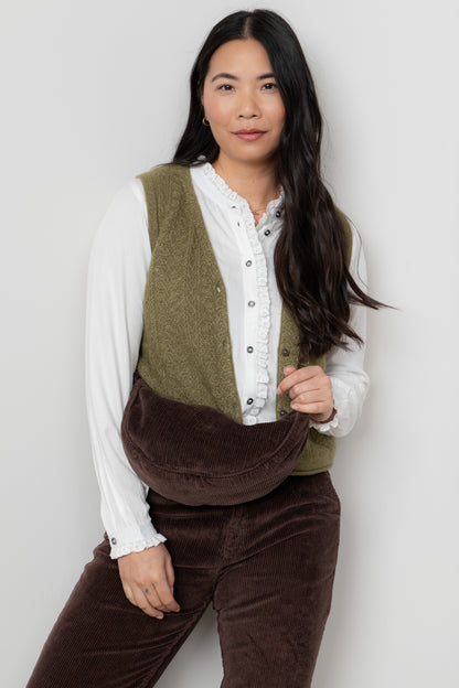 Jumbo Cord Cross Body Bag