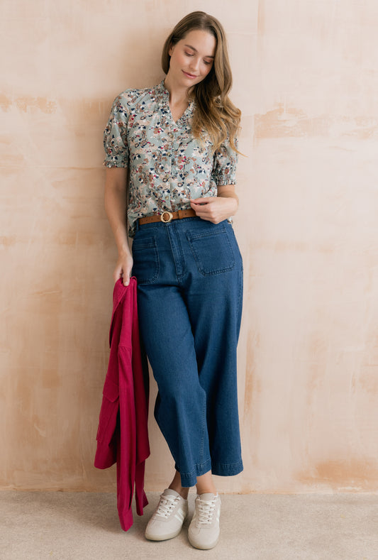 Lily & Me Wren Frill Blouse Multicolour