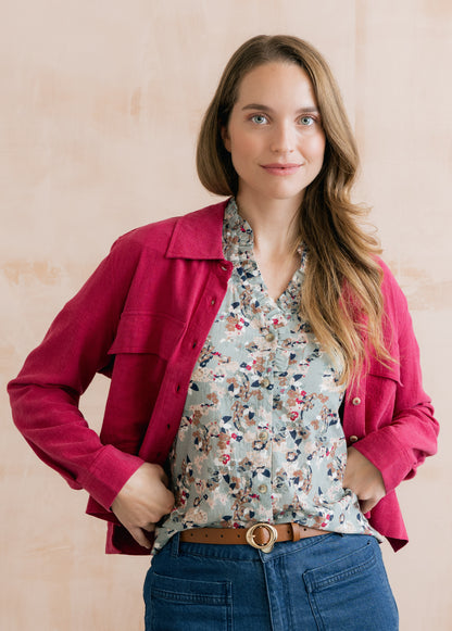Lily & Me Wren Frill Blouse Multicolour