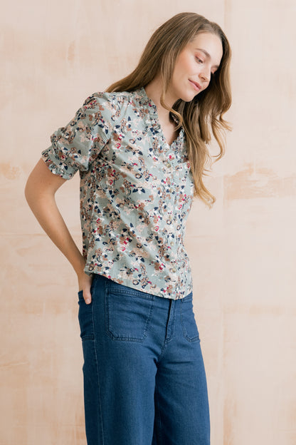 Lily & Me Wren Frill Blouse Multicolour