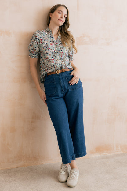 Lily & Me Wren Frill Blouse Multicolour