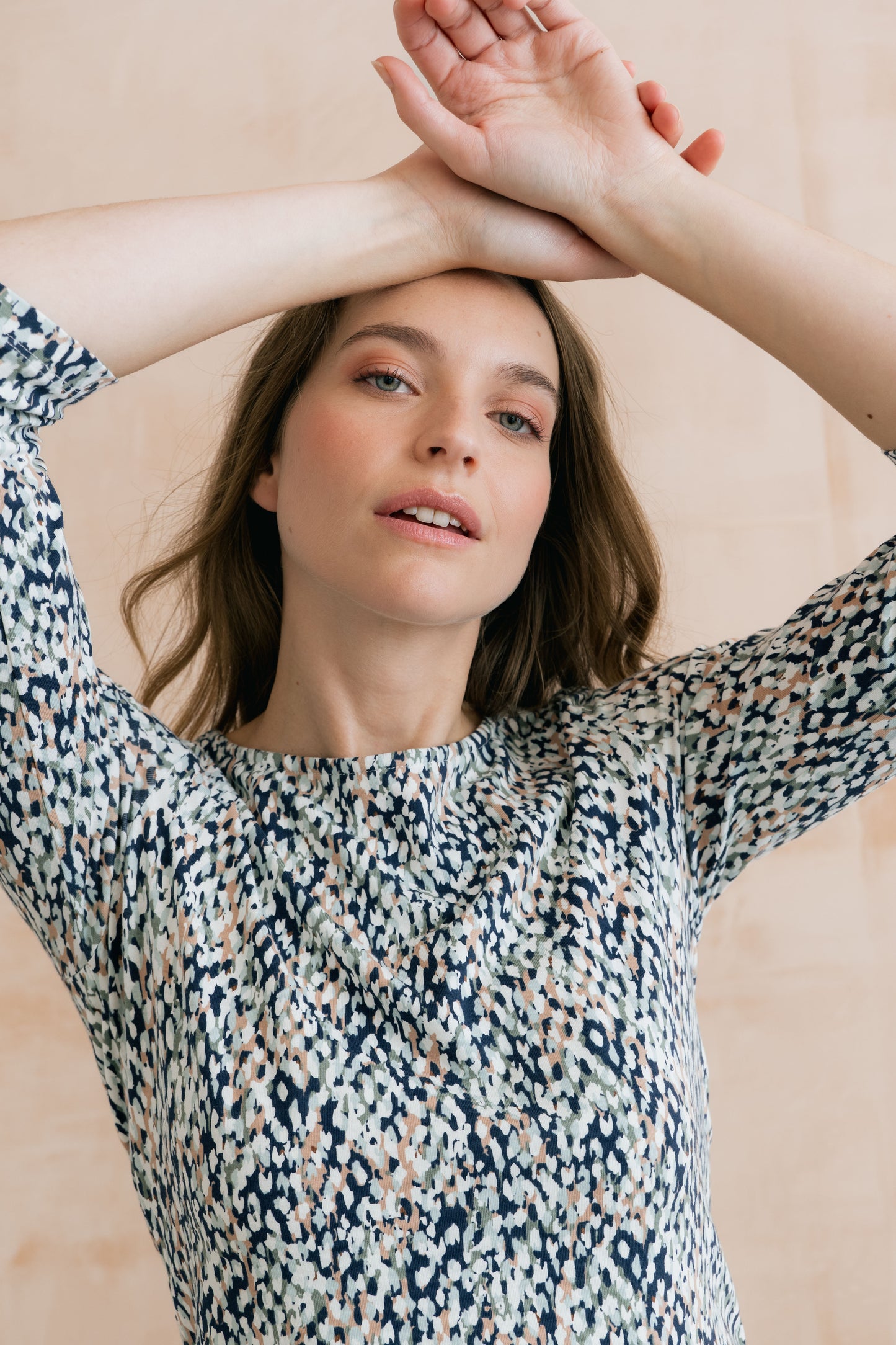 Lily & Me Monica 3/4 Sleeve Top Blue