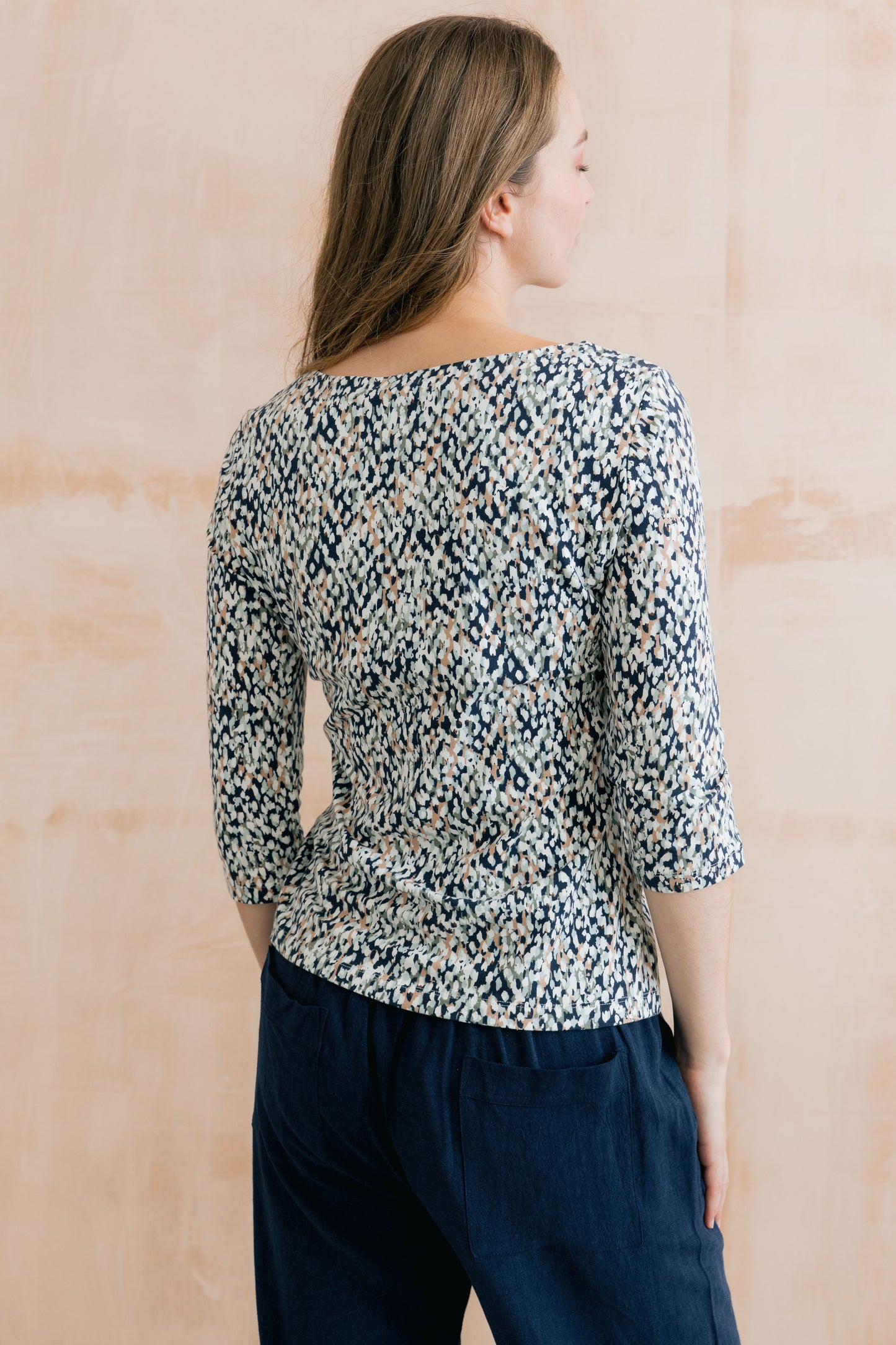 Lily & Me Monica 3/4 Sleeve Top Blue