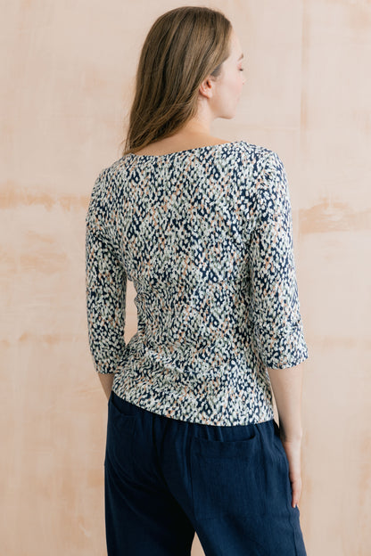 Lily & Me Monica 3/4 Sleeve Top Blue