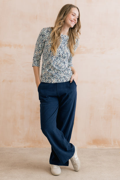 Lily & Me Monica 3/4 Sleeve Top Blue