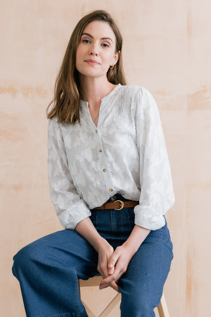 Lily & Me Poplar Pinstripe Blouse White