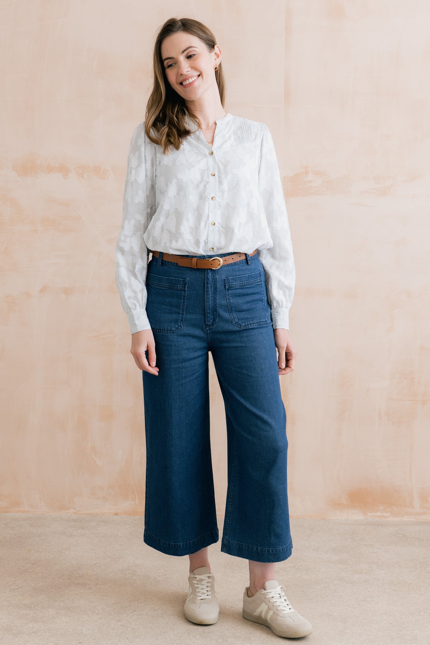 Lily & Me Poplar Pinstripe Blouse White