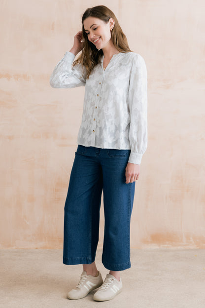 Lily & Me Poplar Pinstripe Blouse White
