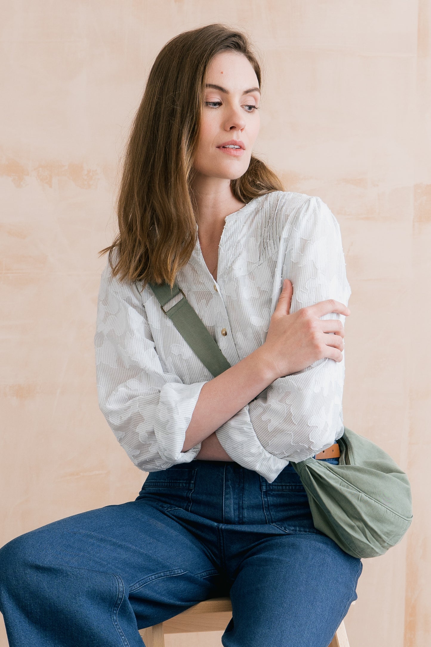 Lily & Me Poplar Pinstripe Blouse White