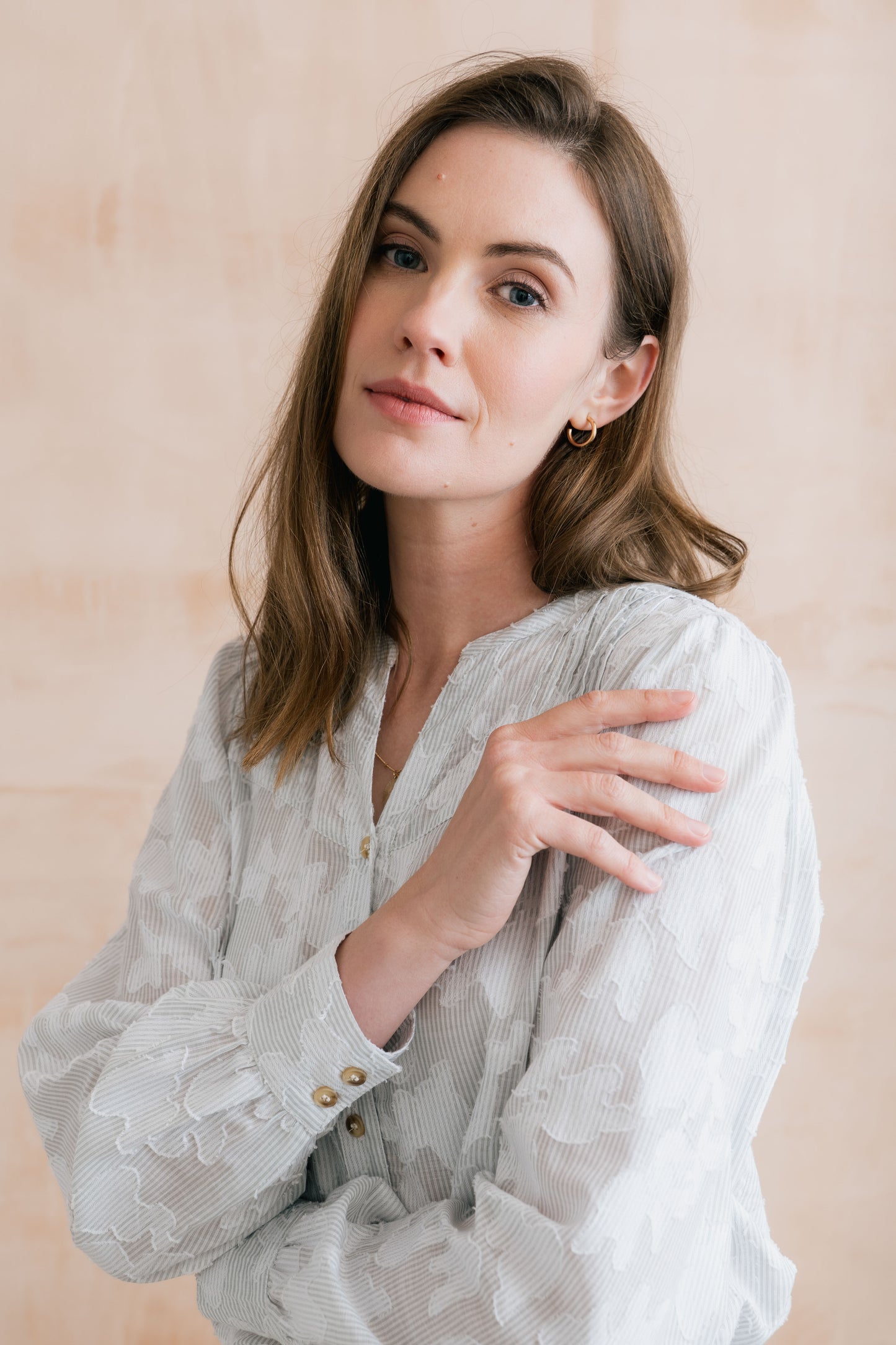 Lily & Me Poplar Pinstripe Blouse White