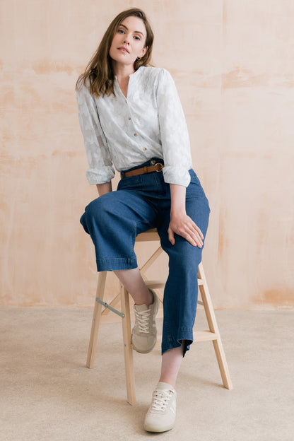 Lily & Me Poplar Pinstripe Blouse White