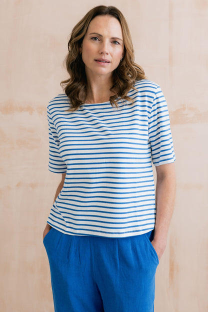 Lily & Me Kite Boxy Stripe T-shirt White