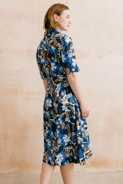 Lily & Me Robyn Belted Tea Dress Navy