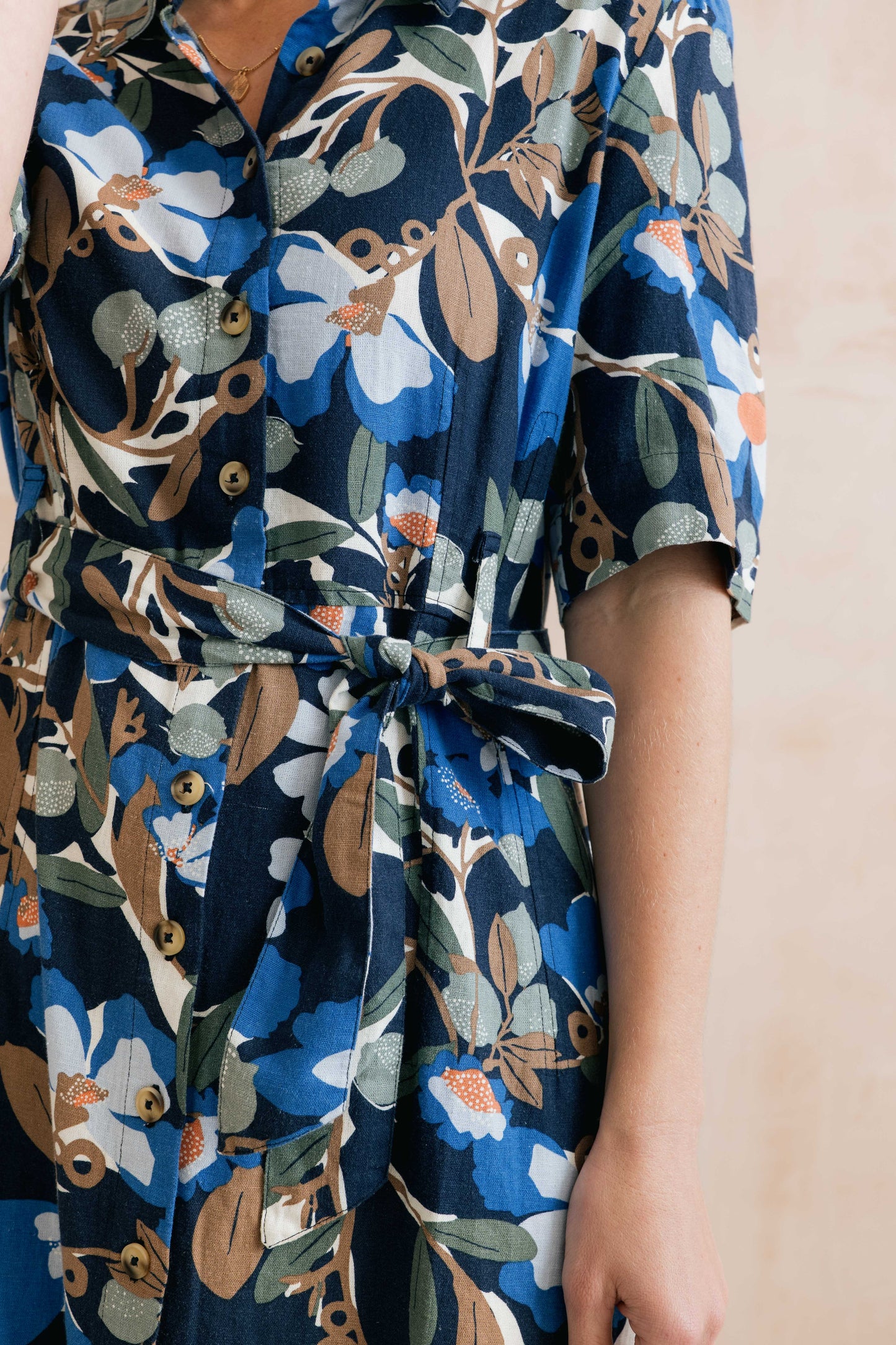 Lily & Me Robyn Belted Tea Dress Navy