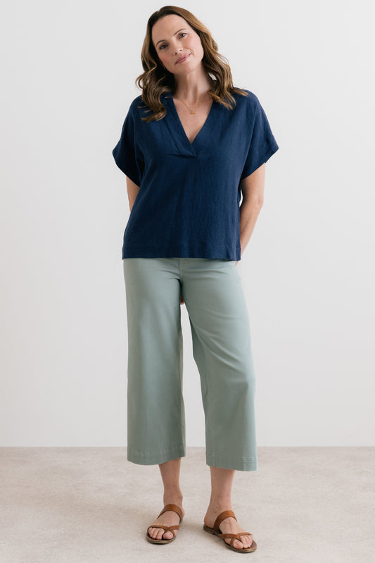 Lily & Me Isla Cropped Trouser Silver Sage