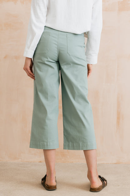 Isla Cropped Silver Sage Trouser