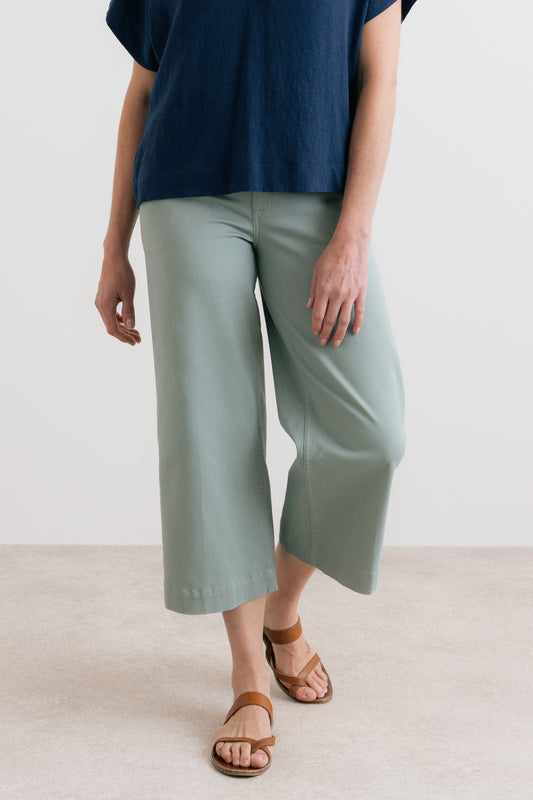 Lily & Me Isla Cropped Trouser Silver Sage