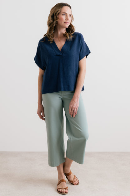 Isla Cropped Silver Sage Trouser