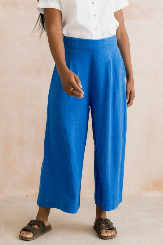 Summer Wide Leg Cobalt Culottes
