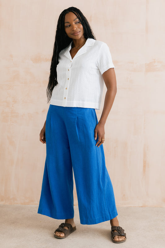 Summer Wide Leg Cobalt Culottes