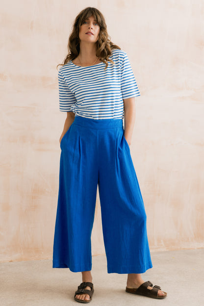 Lily & Me Summer Wide Leg Culottes Cobalt