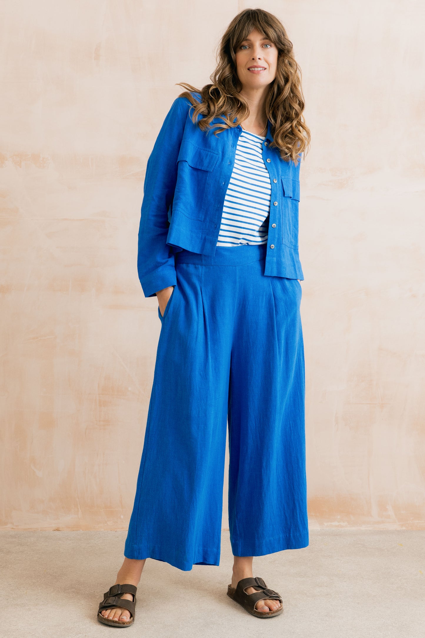 Lily & Me Summer Wide Leg Culottes Cobalt