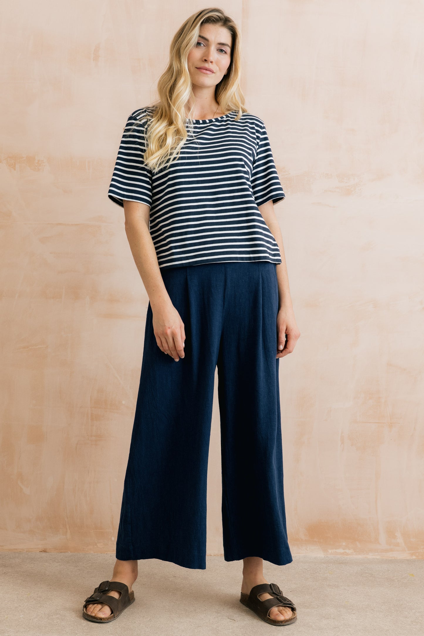 Lily & Me Summer Wide Leg Culottes Navy