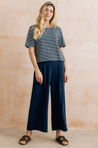 Lily & Me Summer Wide Leg Culottes Navy