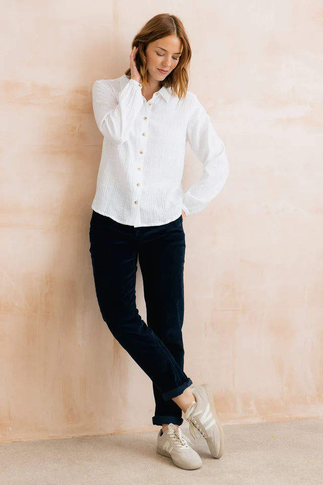 Lily & Me Brookend Stretch Jumbo Cord Trouser Navy