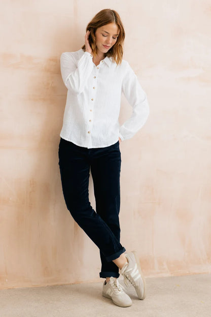 Lily & Me Brookend Stretch Jumbo Cord Trouser Navy