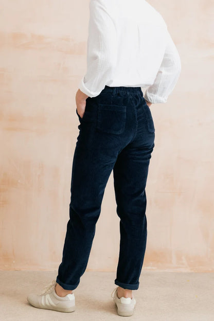 Lily & Me Brookend Stretch Jumbo Cord Trouser Navy