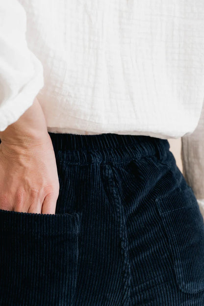 Lily & Me Brookend Stretch Jumbo Cord Trouser Navy