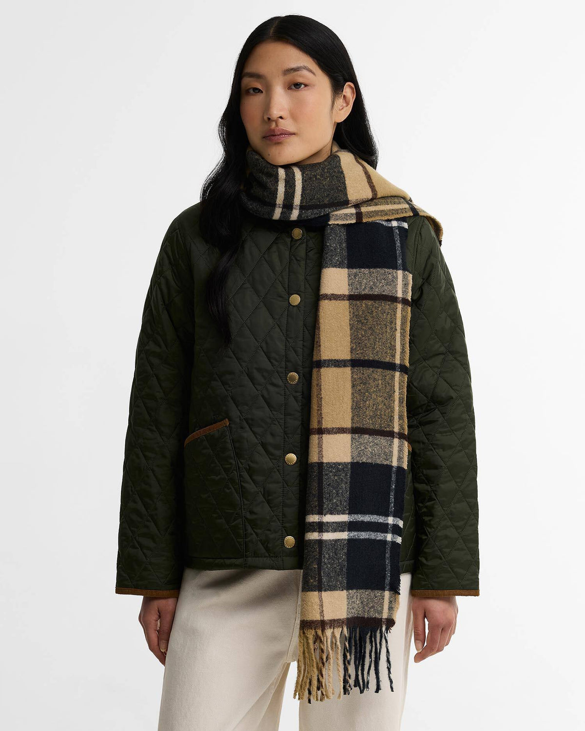 Barbour Deanna Tartan Scarf Birchwood Dress Tartan