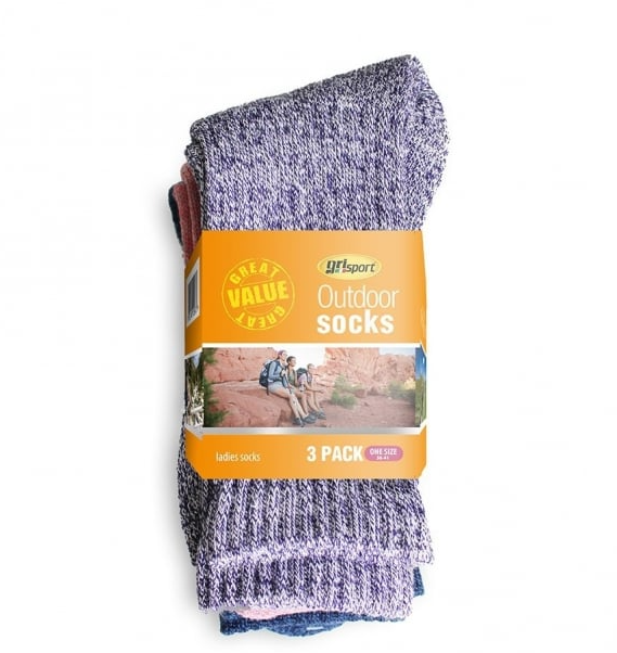 Ladies Outdoor Multipack Socks (3 pair pack)
