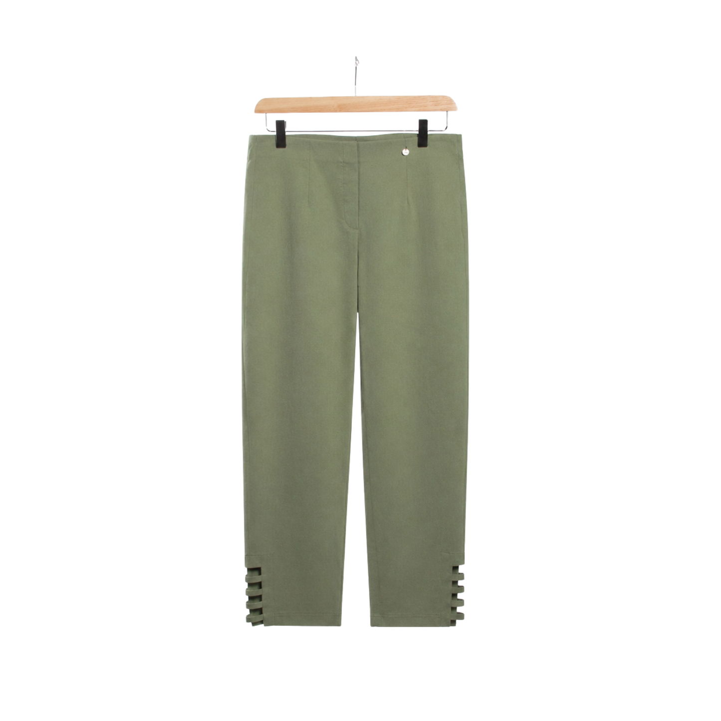 Robell Lena 09 Ankle Grazer Trousers Khaki Green