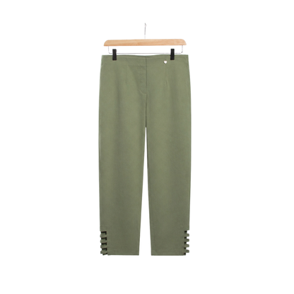 Robell Lena 09 Ankle Grazer Trousers Khaki Green