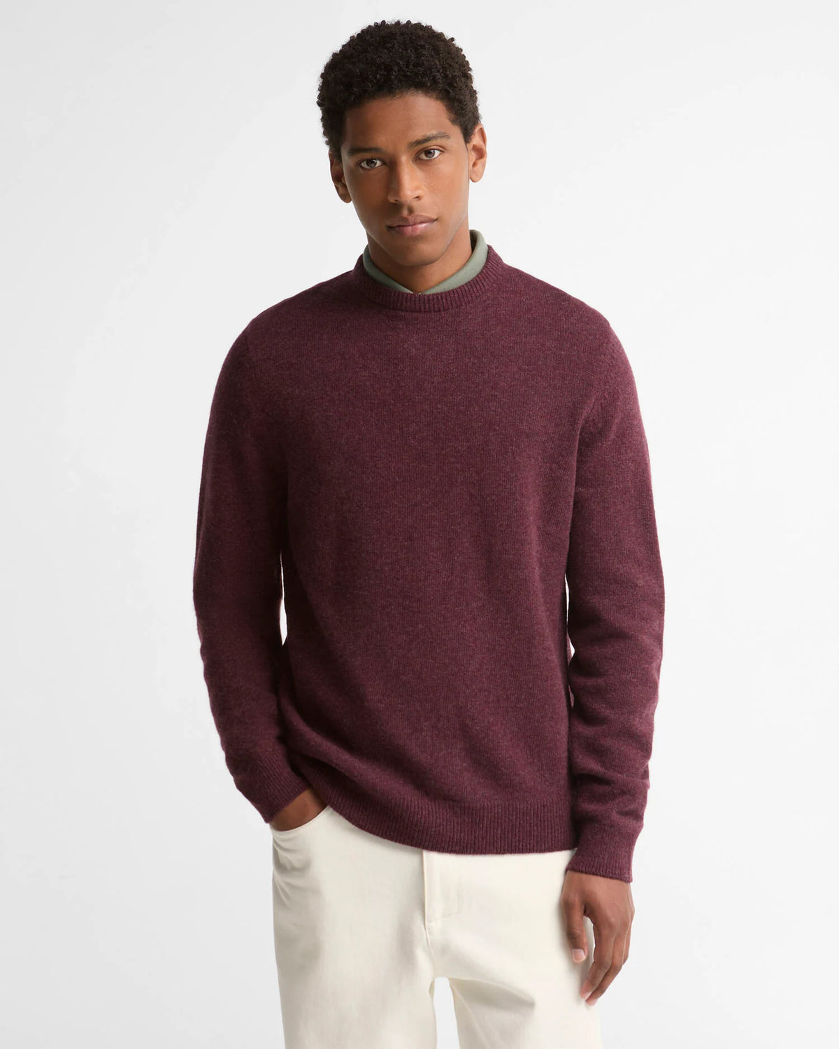 Barbour Holden Crew Neck Jumper Ruby Marl