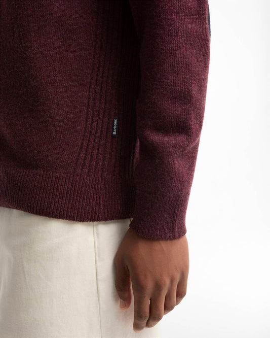 Barbour Holden Crew Neck Jumper Ruby Marl