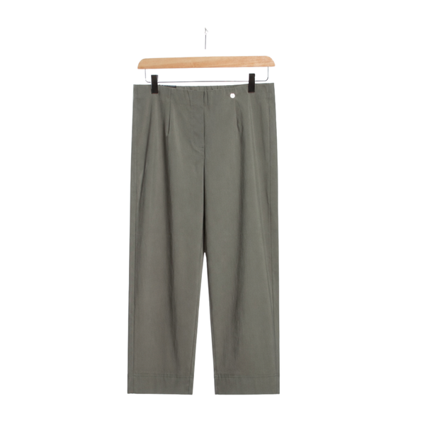 Robell Marie 07 Cropped Trouser Dark Olive