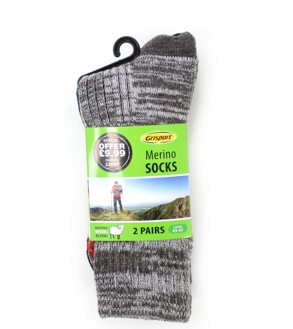Mens Merino Wool Socks (2 pair pack)
