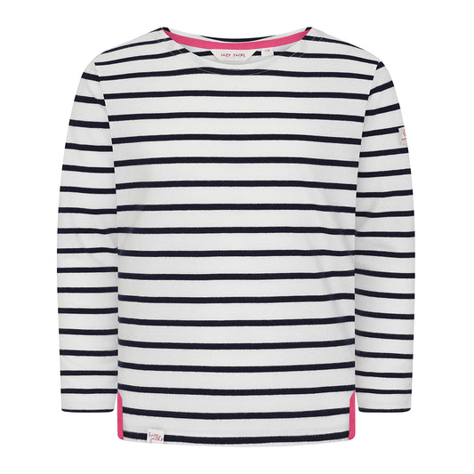 Children's White Striped Breton Top