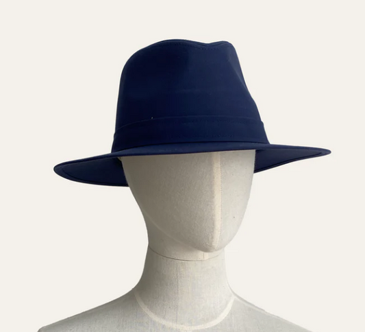 Barkworth Reeve Thimbleby Waxed Fedora Navy