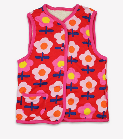 Flower Print Reversible Gilet