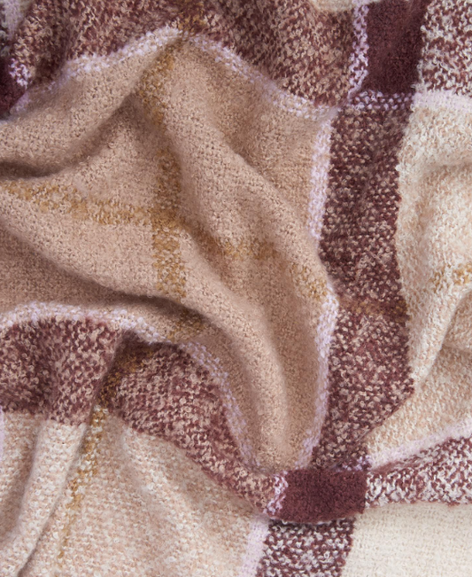 Barbour Tartan Boucle Scarf Pink