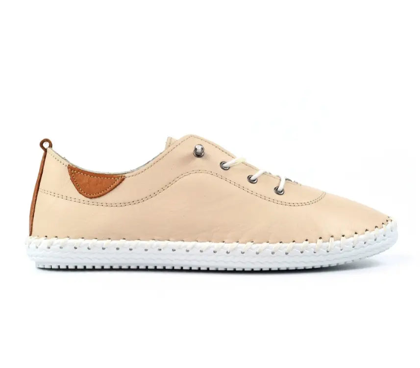 Lunar Shoes St Ives Plimsolls Cream
