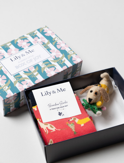 Daisy Dog Socks and Keyring Giftbox