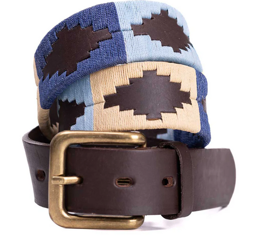 Wide Pioneros Belt Navy/Pale Blue/Beige