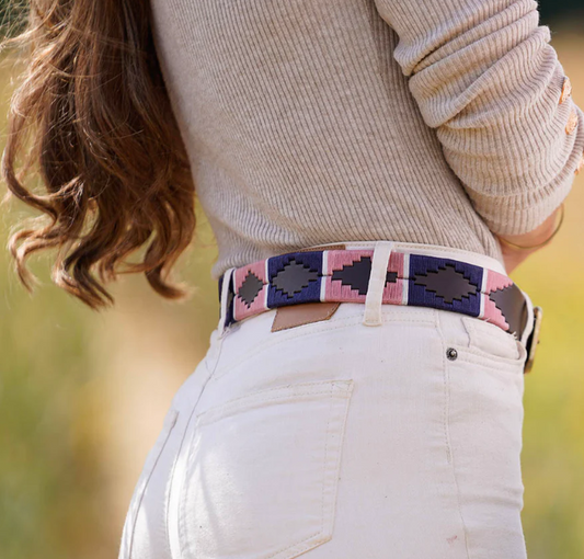 Wide Pioneros Belt Pink/Navy/White