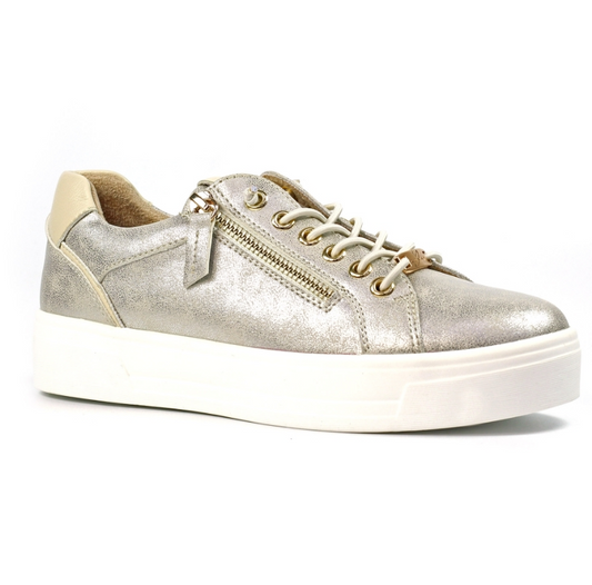 Lunar Shoes Albania Metallic Trainer Silver