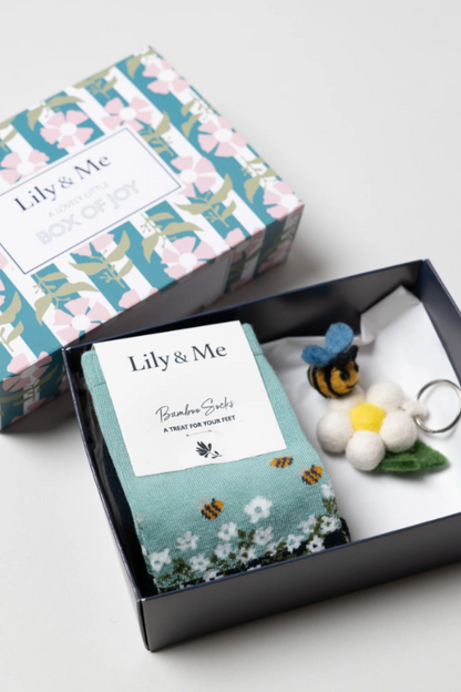 Hedgerow Socks and Keyring Giftbox
